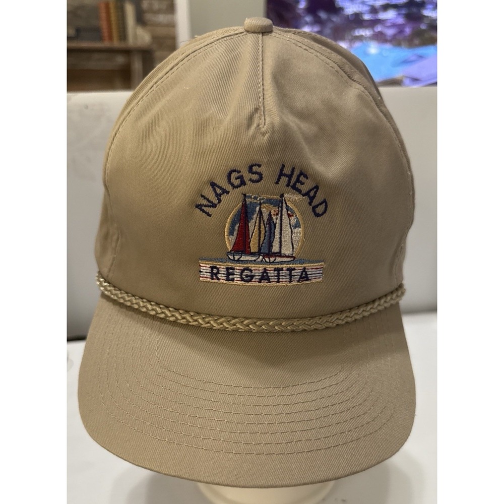 Cobra Rope Hat Men One Size Beige NWOT Vintage Nags Head Regatta Snapback